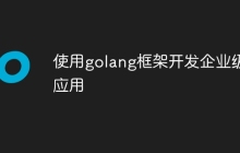 使用golang框架开发企业级应用