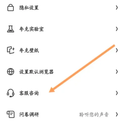 夸克浏览器怎么咨询客服 咨询客服的操作方法