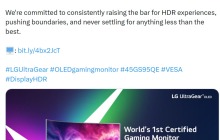 满足更严苛要求，LG 45GS95QE 显示器率先通过 VESA DisplayHDR 1.2 认证