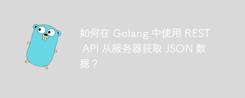 Comment obtenir des données JSON du serveur à l'aide de l'API REST dans Golang ?