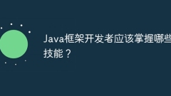 Java框架开发者应该掌握哪些技能?