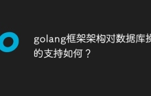 golang框架架构对数据库操作的支持如何？