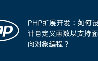 PHP 拡張機能の開発: オブジェクト指向プログラミングをサポートするカスタム関数を設計するにはどうすればよいですか?