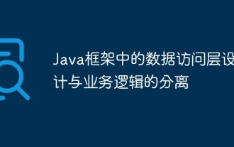 Separation of data access layer design and business logic in Java framework