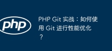 PHP Git 연습: 성능 최적화를 위해 Git을 사용하는 방법은 무엇입니까?