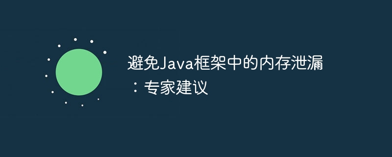 Java フレームワークでのメモリ リークを回避する: 専門家のアドバイス