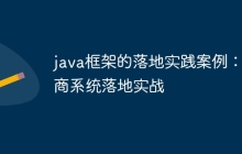 java框架的落地实践案例：电商系统落地实战