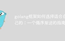 golang框架如何选择适合自己的：一个循序渐进的指南