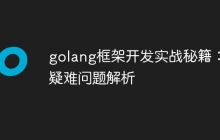 golang框架开发实战秘籍：疑难问题解析