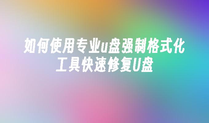 専門的なUSBフラッシュドライブ強制フォーマットツールを使用してUSBフラッシュドライブを素早く修復する方法