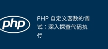 PHP 自訂函數的調試：深入探查程式碼執行