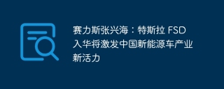 赛力斯张兴海：特斯拉 FSD 入华将激发中国新能源车产业新活力
