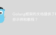 Golang框架的文档提供了哪些示例和教程？