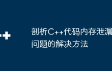 剖析C++代码内存泄漏问题的解决方法