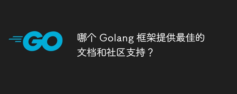 哪个 Golang 框架提供最佳的文档和社区支持？