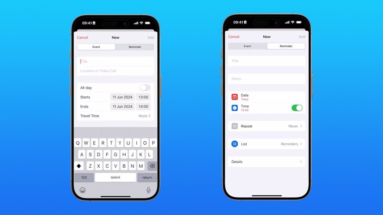 无需来回切换，苹果 iOS 18 日历 App 支持创建和管理提醒事项