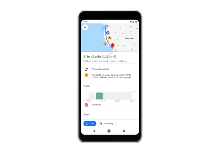 How to use at-a-glance directions on Google Maps