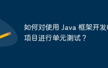 如何对使用 Java 框架开发的项目进行单元测试？