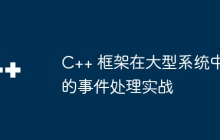 C++ 框架在大型系统中的事件处理实战