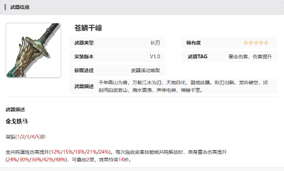 《鸣潮》今汐最佳武器推荐排行
