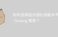 如何选择适合团队技能水平的 Golang 框架?