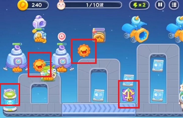 保卫萝卜4太空穿越第52关攻略