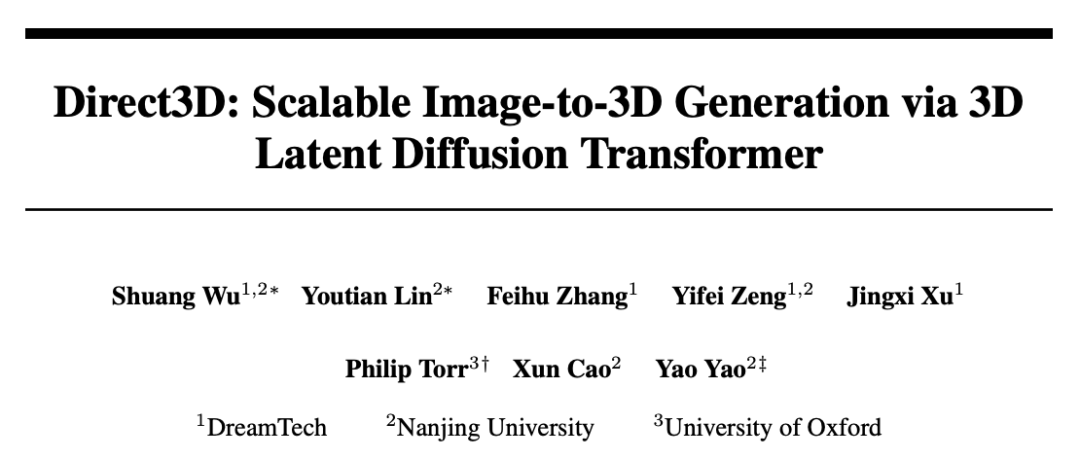 3D 版 SORA 来了!DreamTech 推出全球首个原生 3D-DiT 大模型 Direct3D