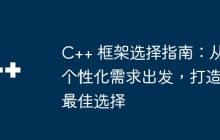 C++ 框架选择指南：从个性化需求出发，打造最佳选择