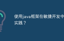 使用java框架在敏捷开发中的实践?
