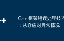C++ 框架错误处理技巧：从容应对异常情况