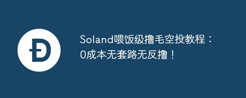 soland喂饭级撸毛空投教程:0成本无套路无反撸!