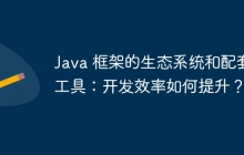 Java 框架的生态系统和配套工具:开发效率如何提升?