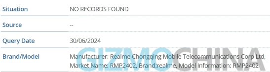 新款 realme 真我平板电脑现身 IMEI 数据库，提供蜂窝网络版本
