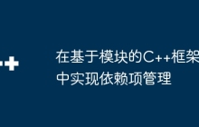 在基于模块的C++框架中实现依赖项管理