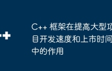 C++ 框架在提高大型项目开发速度和上市时间中的作用