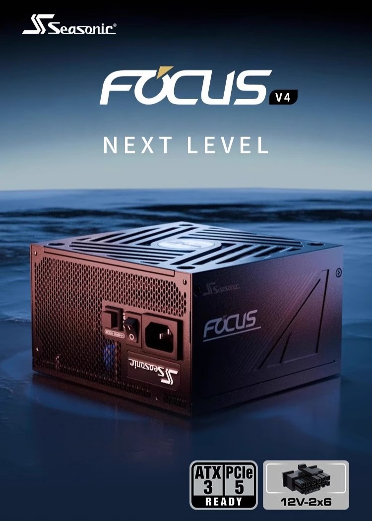 海韵发布 FOCUS V4 电源，搭载 OptiSink 高效散热技术