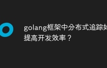 golang框架中分布式追踪如何提高开发效率？