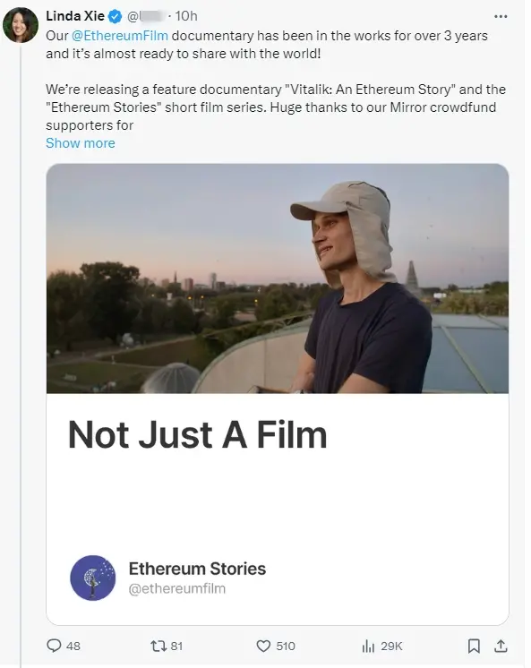 加密纪录片《Vitalik:以太坊的故事》即将发布预告片