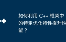 如何利用 C++ 框架中的特定优化特性提升性能？