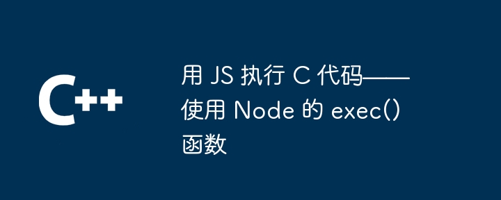 用 js 执行 c 代码——使用 node 的 exec() 函数