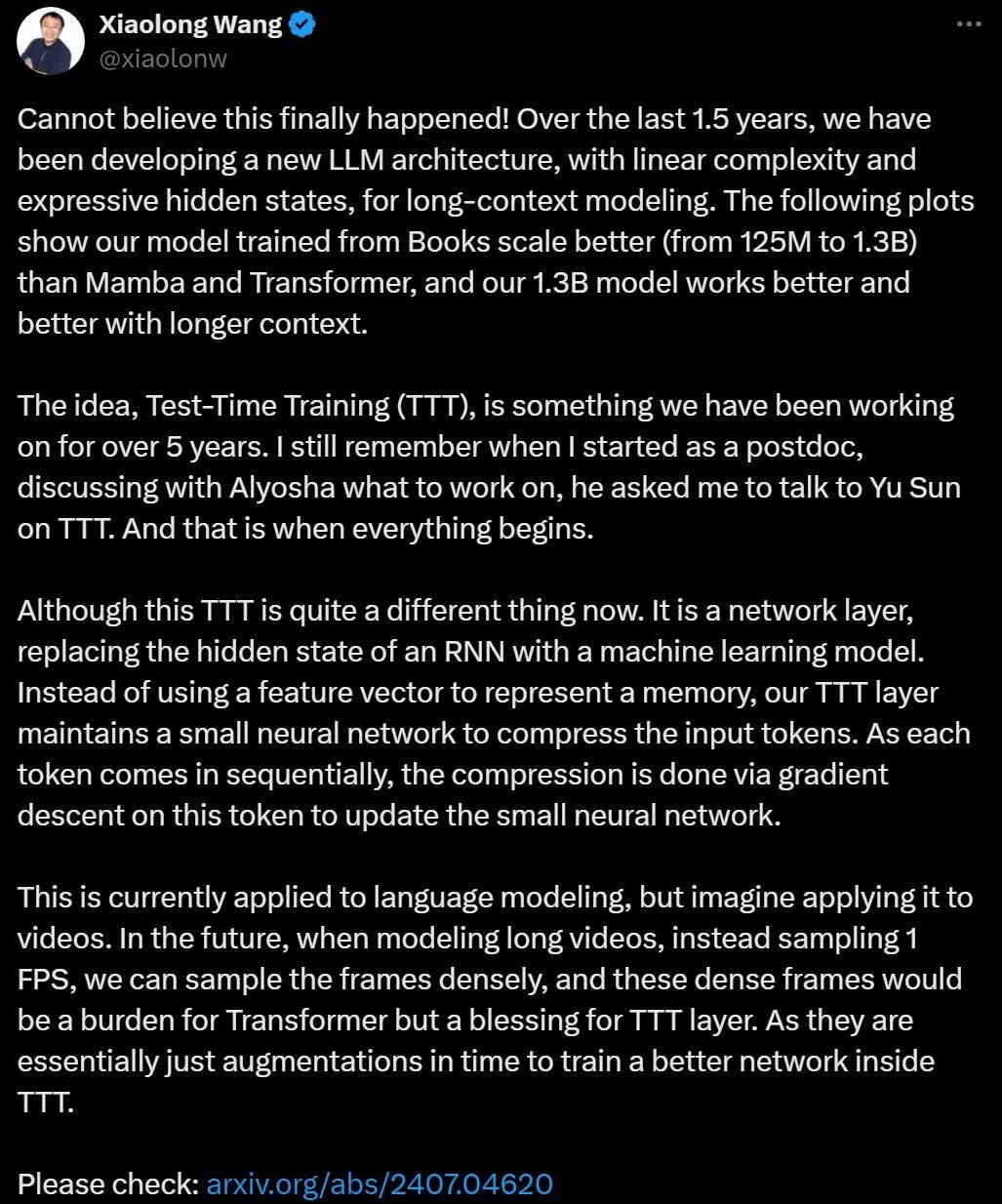 彻底改变语言模型:全新架构TTT超越Transformer,ML模型代替RNN隐藏状态