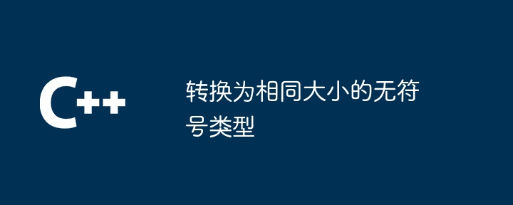 转换为相同大小的无符号类型