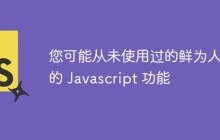您可能从未使用过的鲜为人知的 Javascript 功能