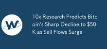 10x 研究預測，隨著銷售流量激增，比特幣將急劇下跌至 5 萬美元