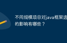 不同规模项目对java框架选型的影响有哪些？