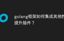 golang框架如何集成其他性能提升插件？