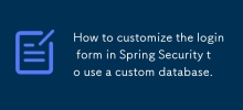사용자 정의 데이터베이스를 사용하기 위해 Spring Security에서 로그인 양식을 사용자 정의하는 방법.