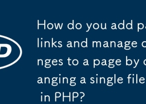 How do you add page links and manage changes to a page by changing a single file in PHP?