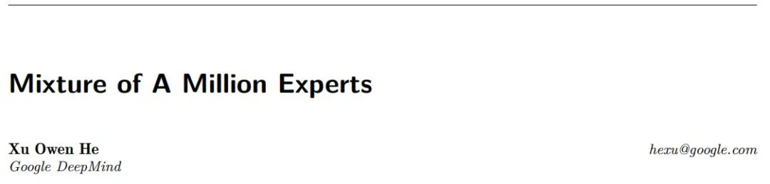 Article à auteur unique, Google propose des millions de mélanges experts, dépassant le feedforward dense et le MoE clairsemé