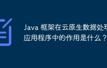 Java 框架在云原生数据处理应用程序中的作用是什么？